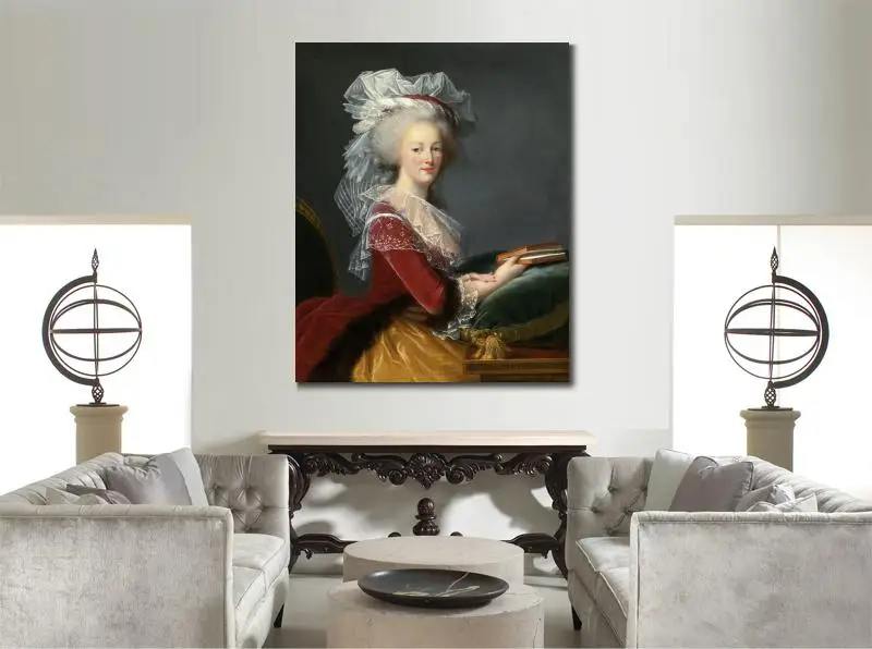 Portrait Art Paintings Marie Antoinette with A Book by Elisabeth Vigee Lebrun High Quality Hand Painted