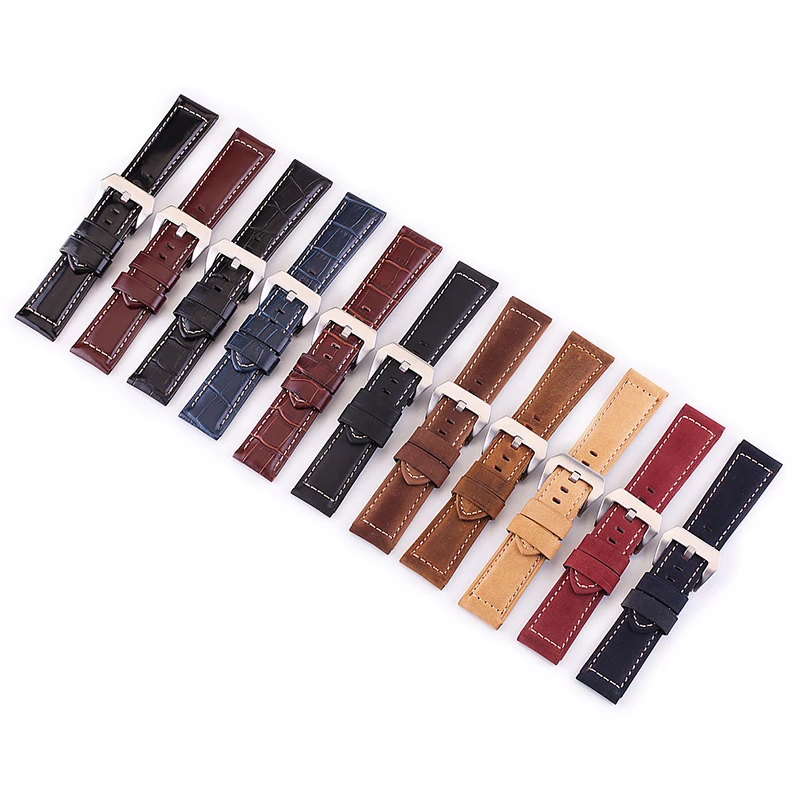 UTHAI Z17 Watchbands 20mm 22mm 24mm 26mm High-end Retro Calf Leather Watch Band Bracelet