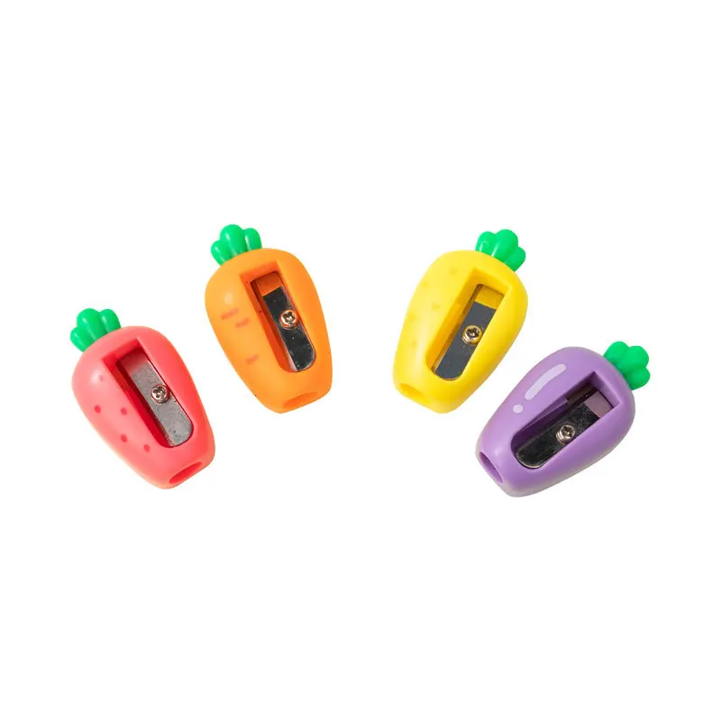 2 Pcs Cute Carrot Pencil Sharpener Creative Fruit Pencil Sharpener For Kids Prizes Gift Korean Stationery Kawaii School Supplies