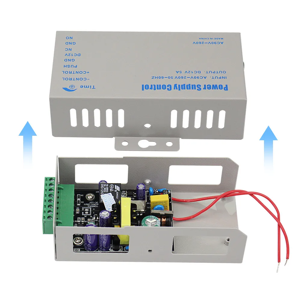 12V 5A K80 Power Supply Switch Access Control System Power AC110-260V/50-60HZ with Time Delay for Electronic Door Lock Security