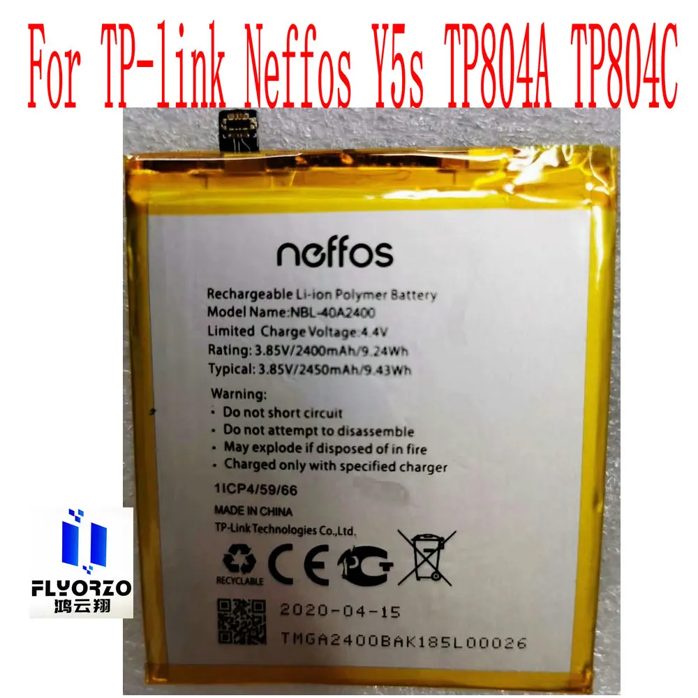 New NBL-40A2400 Battery For Neffos TP-link Y5s TP804A TP804C Mobile Phone