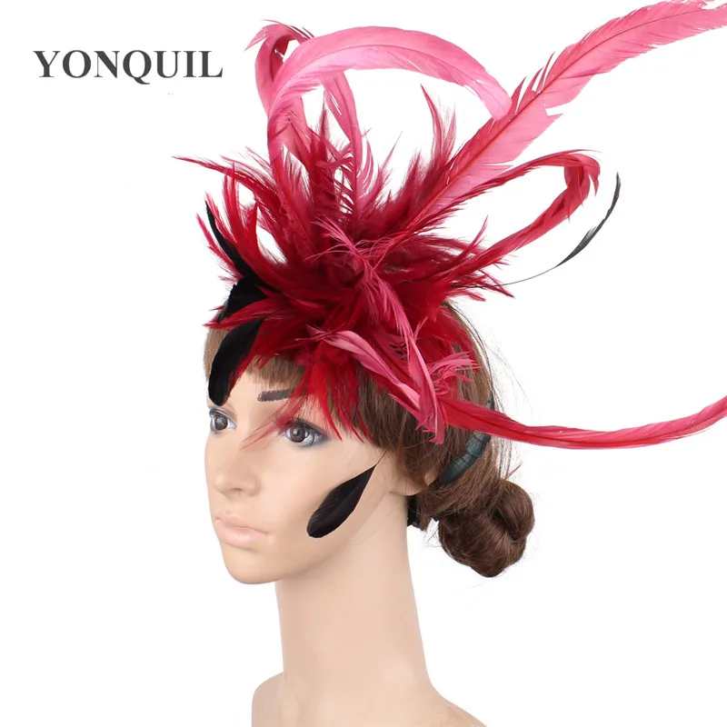 New Fashion Feather Wedding Headwear Women Elegant Chic Hair Fascinator Accessories Hair Pin Bride Mariage Headdress For Party