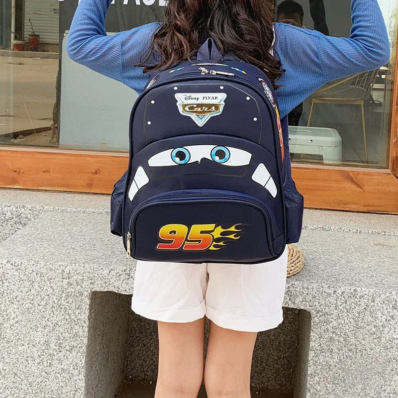 Disney Lightning McQueen Children 3D Backpack Cartoon Breathable Waterproof For 2-8 Years Old Kindergarten Boy Girl School Bag