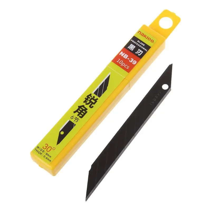 10pcs 30 gradi A Scatto Off Ricambio Lame Rasoio 9 millimetri Lama Da Barba Coltelli Utility Strumenti In Acciaio Carbonio NB-39/NB-41/NB-50