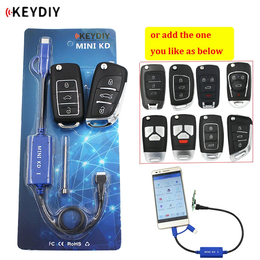 

KEYDIY Mini KD Key Generator Remotes Warehouse in Your Phone Support Android Make More Than 1000 Auto Remotes + B Series Remote