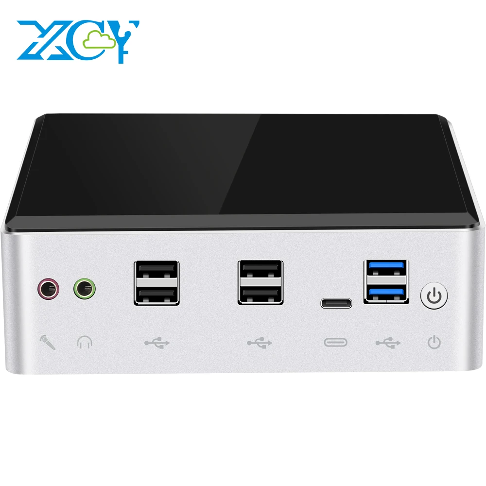 XCY HTPC Мини-ПК Intel Core i3 7020U i3 8145U Микронастольные компьютеры Промышленные 2 порта Lan Windows 10 Pro Linux Тонкие