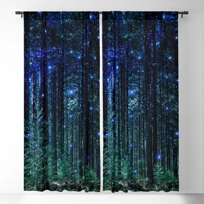 

Magical Woodland Blackout Curtains 3D Print Window Curtains For Bedroom Living Room Decor Window Treatments