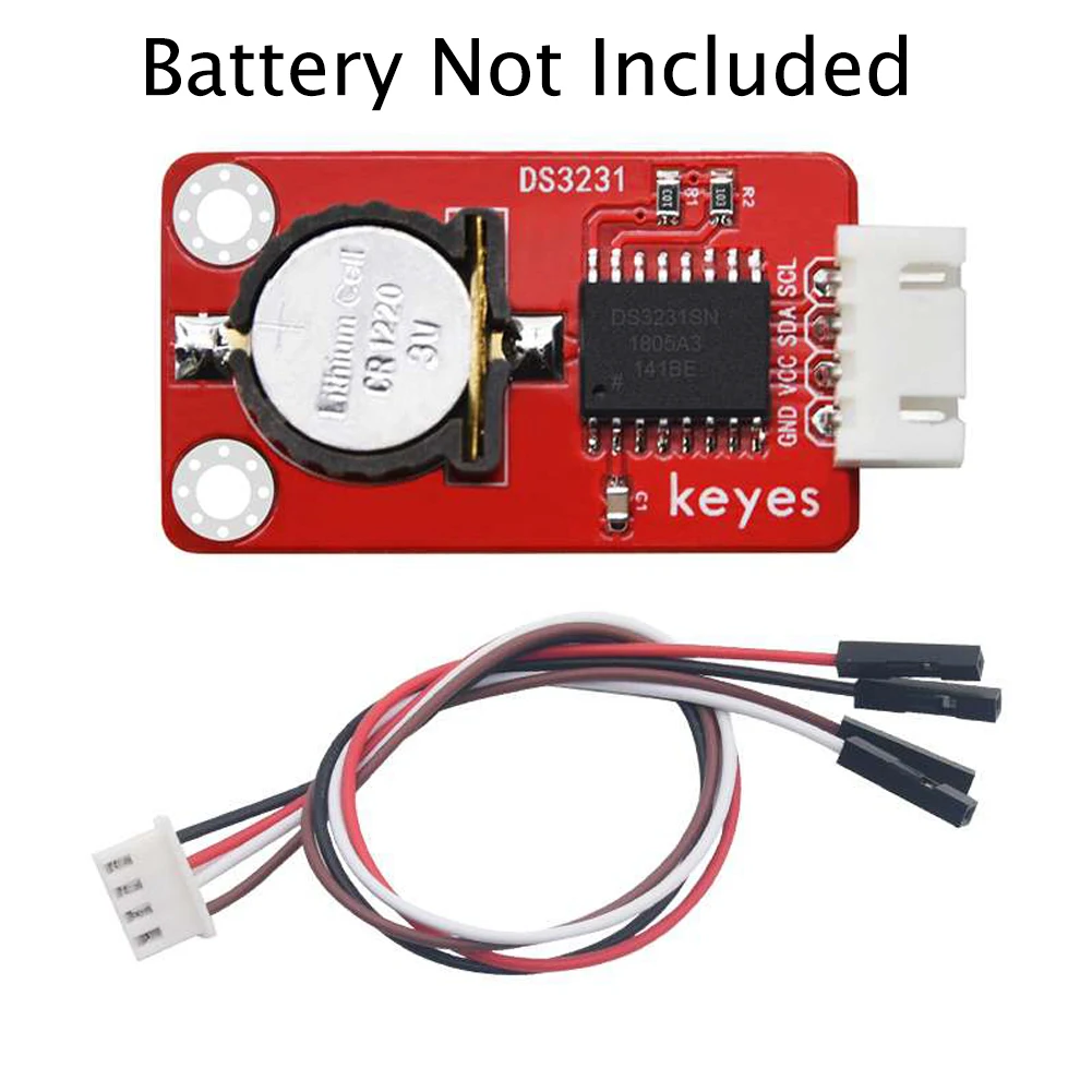 5pcs Keyes 1 Clock Module Real Time High-Precision with 2.54mm Anti-reverse Plug White Terminal Battery Not Included