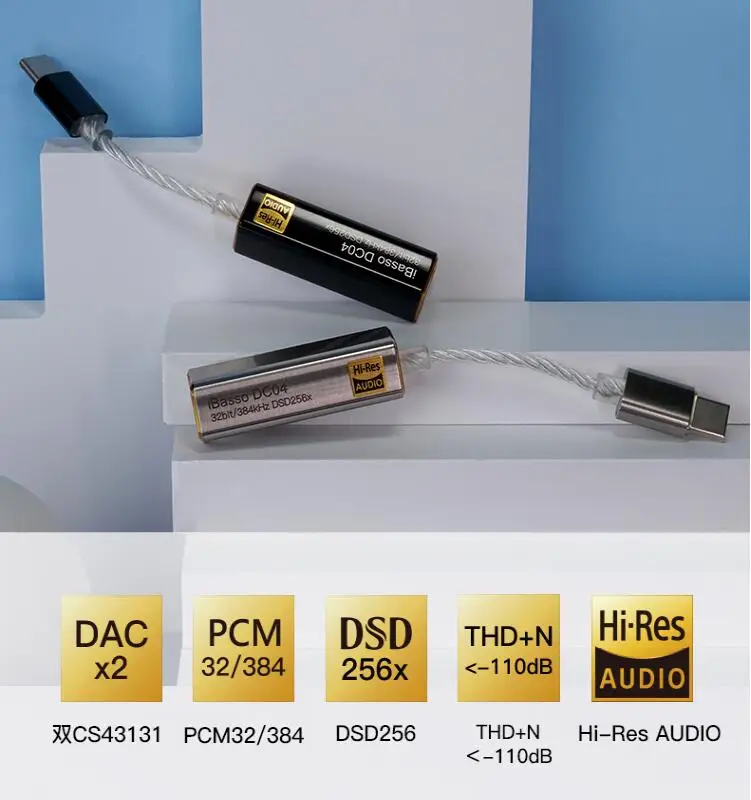 Neue hifi ibasso dc04 decodierung verstärker typ-c bis 4,4mm handy verlustfreie headset audio decodierung leitung für android pc cs43131 dac