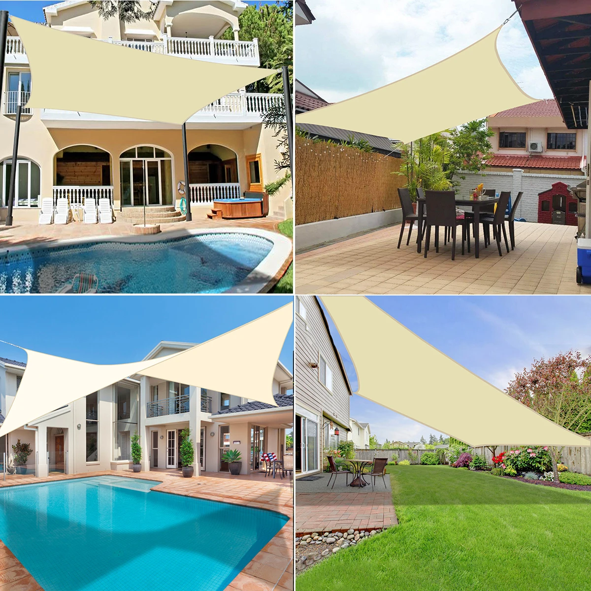 Waterproof Shade Sail Rectangle Triangular Shade Sail Garden Terrace Canopy Swimming Gazibo Tent Waterproof awning patio carport