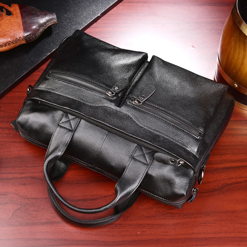 Brand Fashion Designer Leather Messenger Briefcase Men\'s Business Bags IPad Computer Bags 2023 Hot Fashion Male HandBag Tote Bag