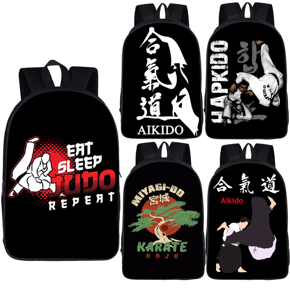 Mochila artes marciais judo/karate/aikido, bolsa escolar infantil de alta capacidade para meninos adolescentes