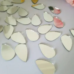100pcs of Tear Drop Shaped Mirror Mosaic Tile Mosaic Silver Real Mirror Glass