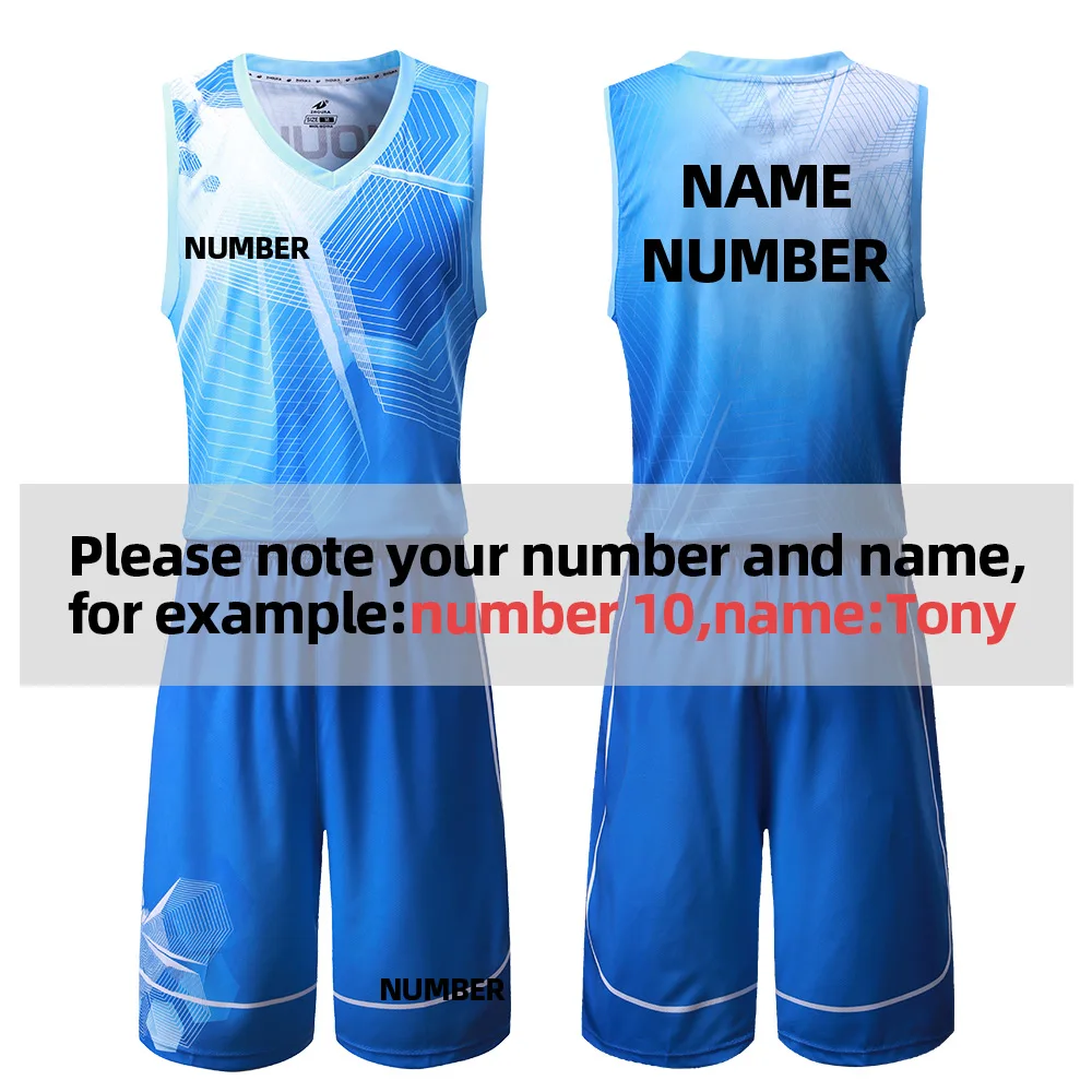 Sublimation Printing Basketball Clothing Basketball Uniform Jersey Short Blue White Any Color Custom Jerseys image 4