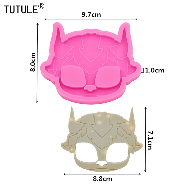 Shiny Bull Head Self-defense Device Keychain Silicone Mold DIY Pendant Polymer Clay Epoxy Resin Making Tools Food grade Molds