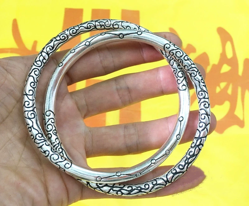 

Yin Yang Ring Bracelet, Taoism Magic Weapon, Yin Yang Ring, Thai Silver, God and Earth, Taoist Supplies, seven Star
