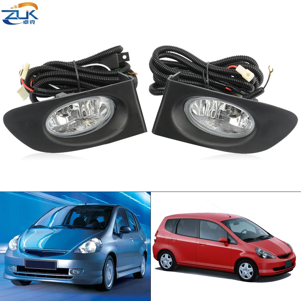 Car Front Bumper Fog Light Reflector Lamp Upgrade Kit For HONDA FIT JAZZ GD1 GD3 2003-2008 Japan Version Additional Foglight Set