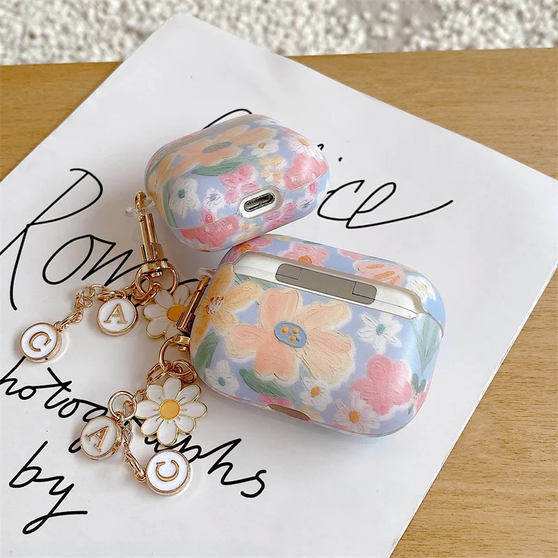 الكورية أنيق الزهور حقيبة سماعة الاذن ل Airpods 1 2 جميل رسالة زهرة قلادة سماعة واقية غطاء ل Airpods برو