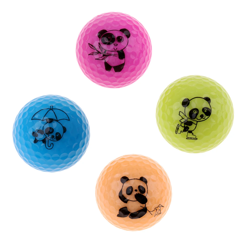 MagiDeal Durable Golf Driving Range Practice Ball Double Layer Distance Golf Ball Cute Panda Patterns - Choice of Colors