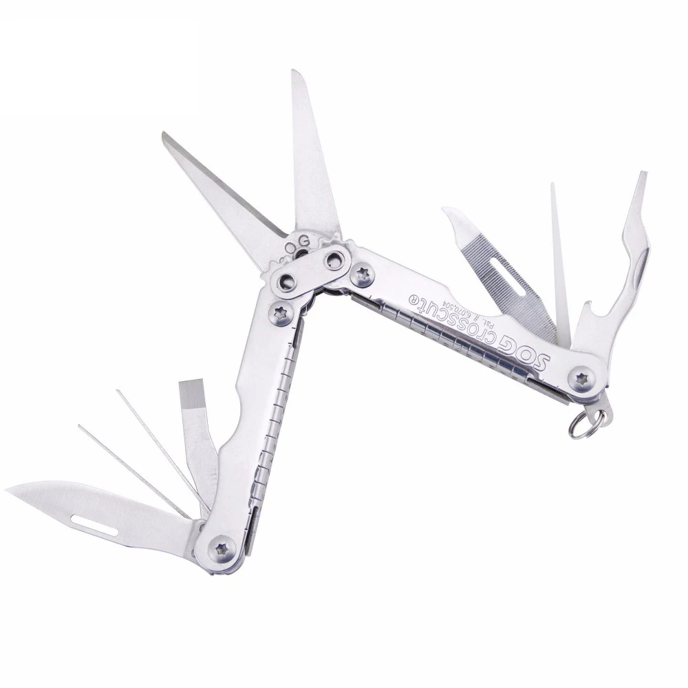 Outdoor Combination Multifunctional Gadget Mini Pliers Stainless Steel Field Sports Survival Portable fFolding Tool EDC Silver