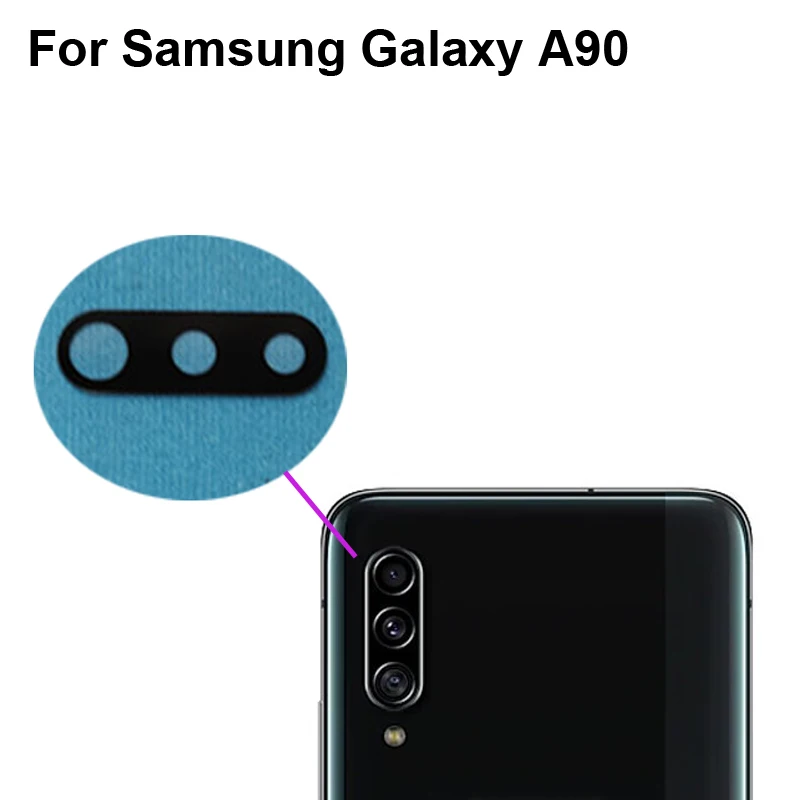 High quality For Samsung Galaxy A90 Back Rear Camera Glass Lens test good For Samsung Galaxy A 90 SM-A9080 Replacement Parts