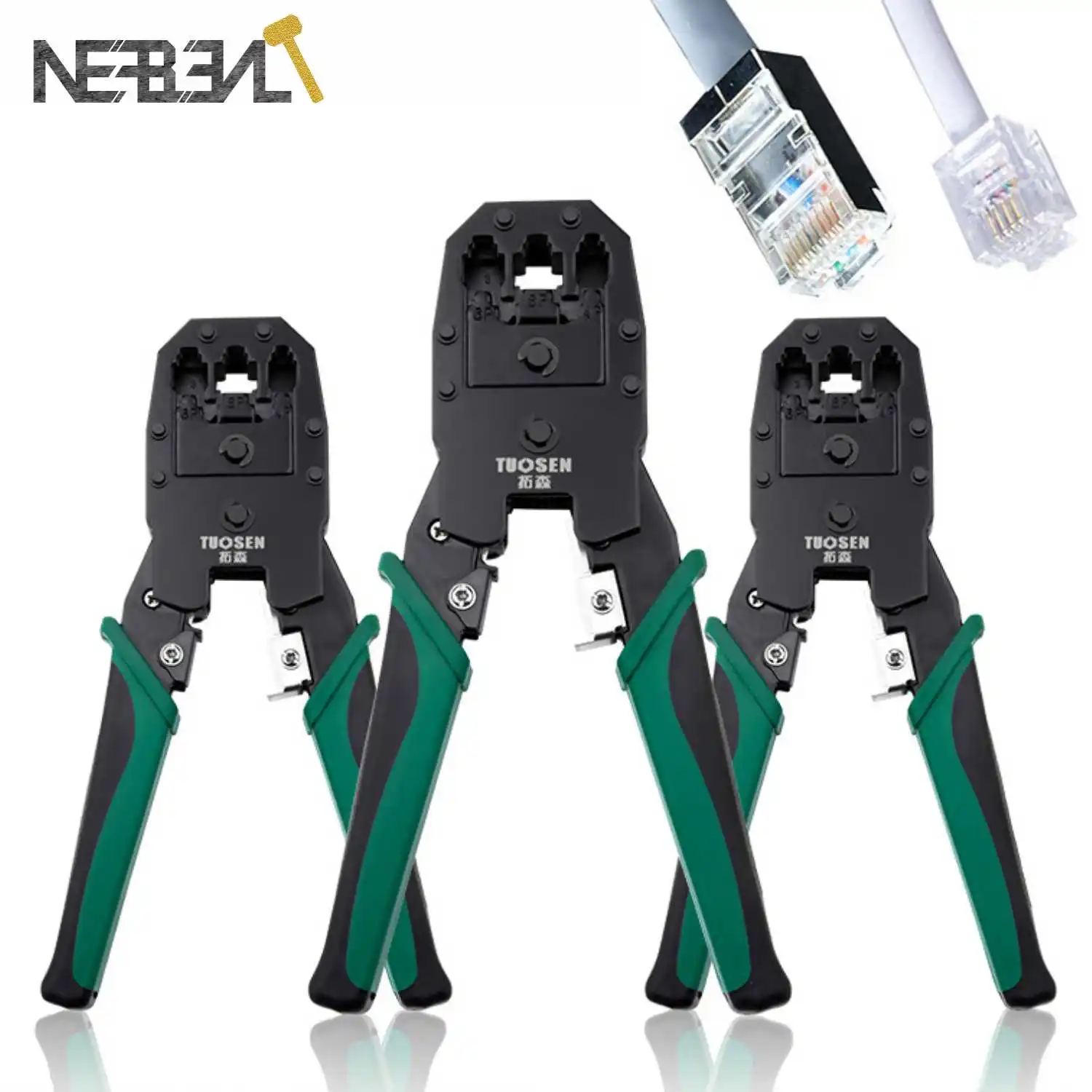 RJ45หลายฟังก์ชั่น Crimper มือเครือข่ายเครื่องมือคีม RJ12 Cat5 Cat6 Cat6 8P/6P/4P สาย Stripper กดแหนบ Clamp คลิป