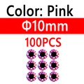 100 piezas de 10 mm, color rosa