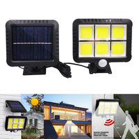 COB 120LEDs Solar Powered LED Wall Lamp PIR Motion Sensor Light Street Spotlight Waterproof Split Floodlight Decoration