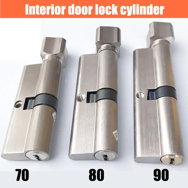 Extended interior door lock core universal small 70/80/90mm bedroom door wooden door handle lock core With 3 keys