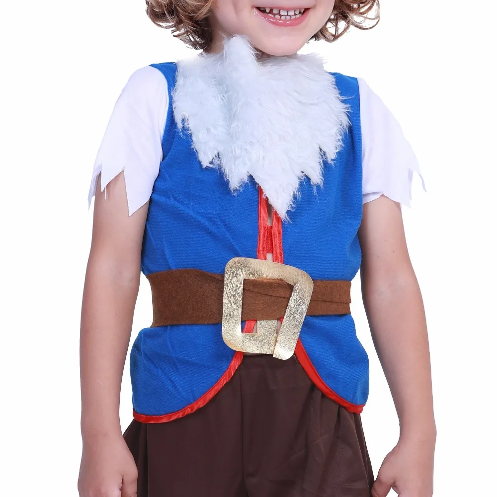 Fairy Tale Seven Dwarfs Kids Cosplay Costume Christmas Holiday Elf New Year Boys Girls Suits