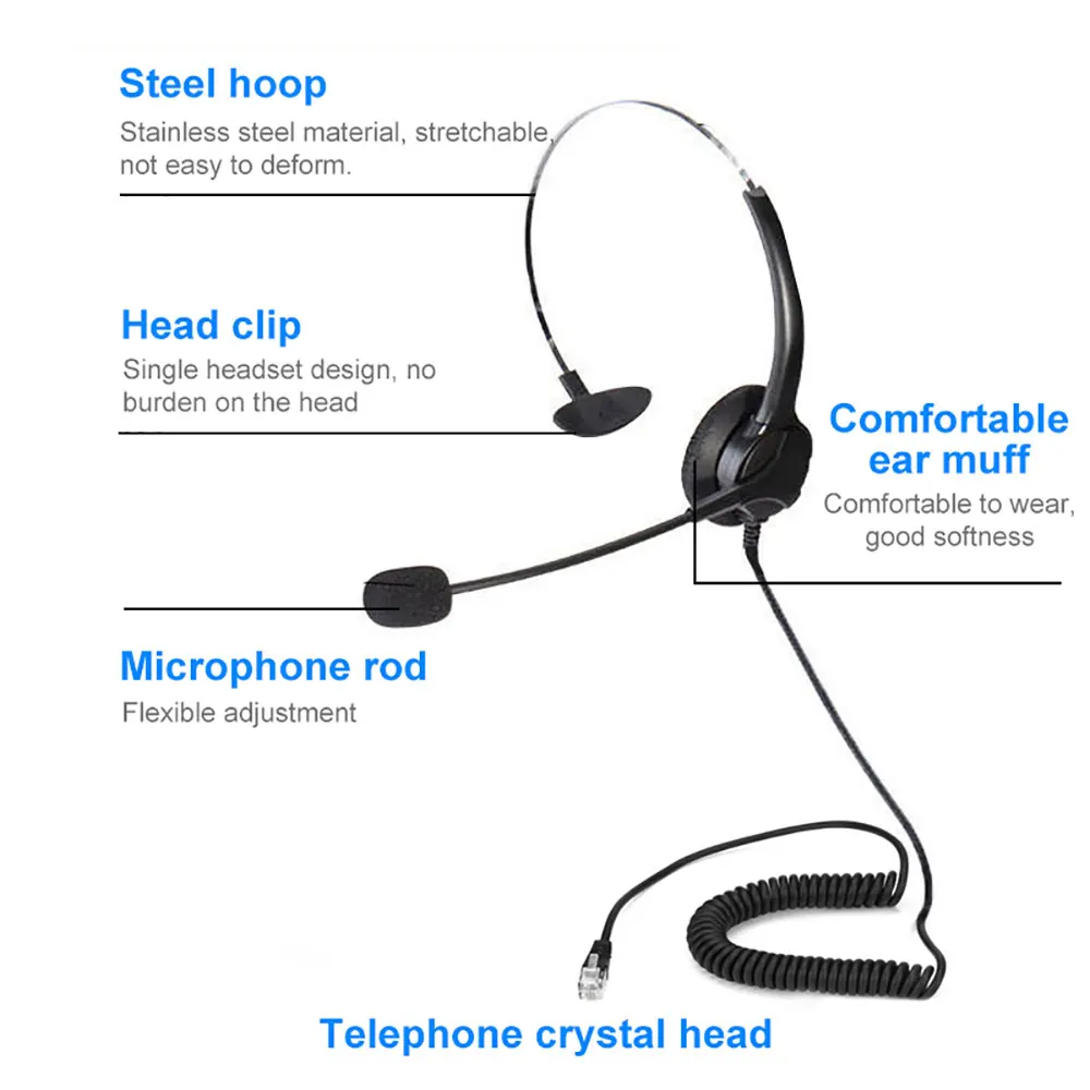 مكتب إلغاء الضوضاء الاتصالات سماعة السلكية سماعة رأس لمركز الاتصال للهواتف جهاز كمبيوتر شخصي سطح المكتب للسائقين/مركز الاتصال