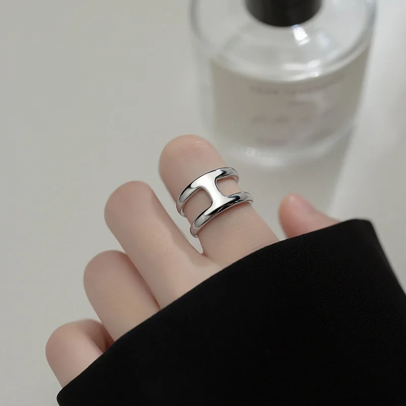 Woman Rings Silver 925 Jewelry The Letter H Gift Female Ring 2021 Trend Teens Wedding Punk Fine Jewelry For Woman Adjustable