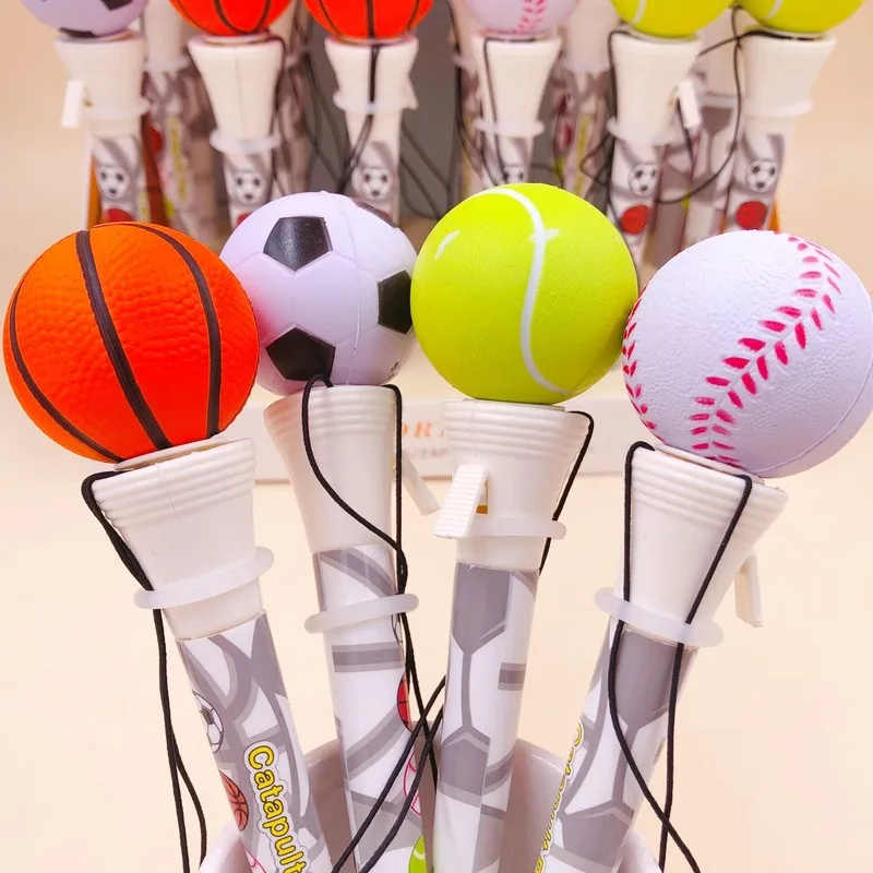 1pcs Novelty Bounce Decompression Pen Cute Kawaii Football Basketball 0.7mm Black Ink Papelaria Student Stationery