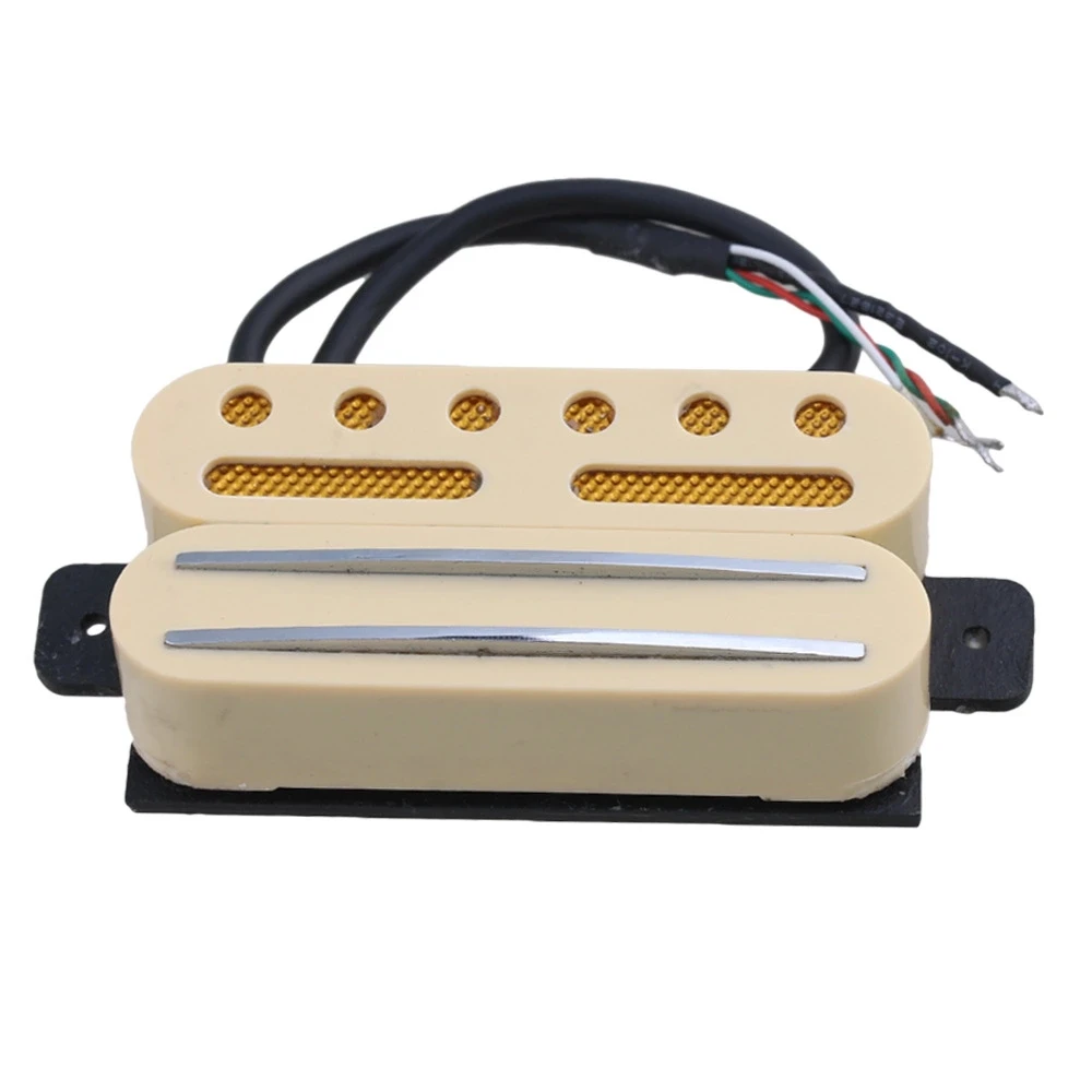 Yellow Copper & Plastic Dual Rail Humbucker Pickup for Electric Guitar