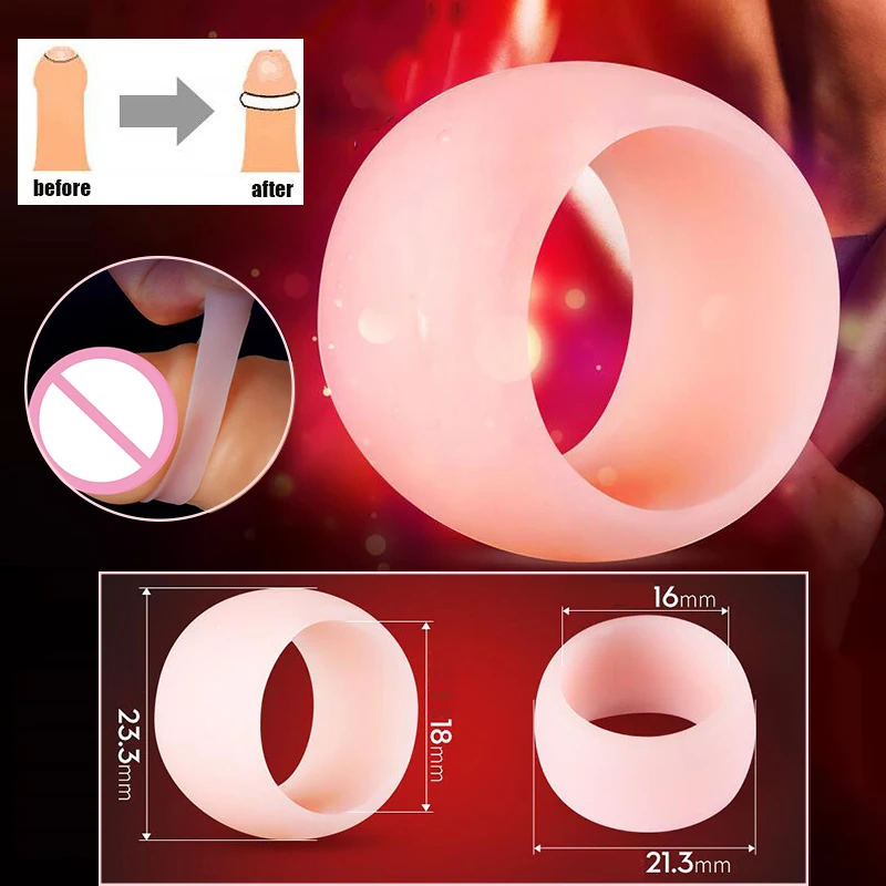 2pcs Day Night Silicone Male Foreskin Correction Hinder Ring Time Delay Ejaculation Penis Rings Sex Toys for Men Lock Cock Ring