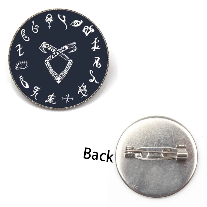 New Unids Hunters Rune Shadow Hunter City LOGO Brooch Pins Crystal Brooch Bones Cabochon Pin Souvenir Gift Badge Friend Woman