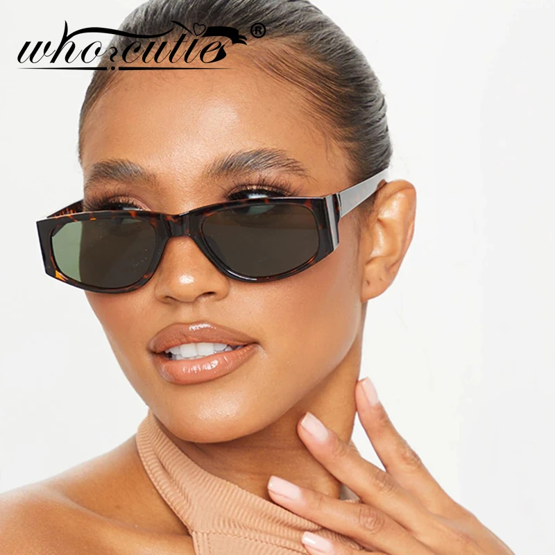 Fashion Retro Rectangle Sunglasses Women Men 2020 Brand Design Sun Glasses Shades Nude Green Leopard Colorful Frame S344