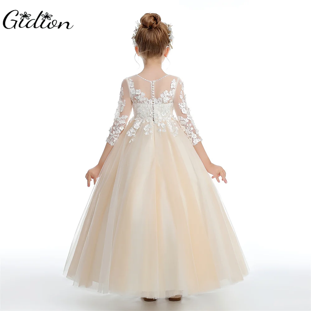 Applikationen Kinder Prinzessin Blumen mädchen Kleid für Hochzeits fest Feier Geburtstags feier Ball Abendkleid Festzug Bankett