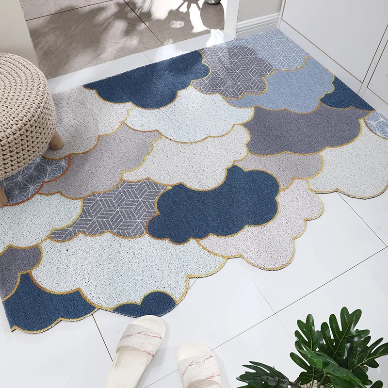 Durable Indoor Doormat Rugs Washable Easy Clean Front Door Mat Rubber Non Slip Dirt Trapper Carpet Geometry Plaid Entrance Rug