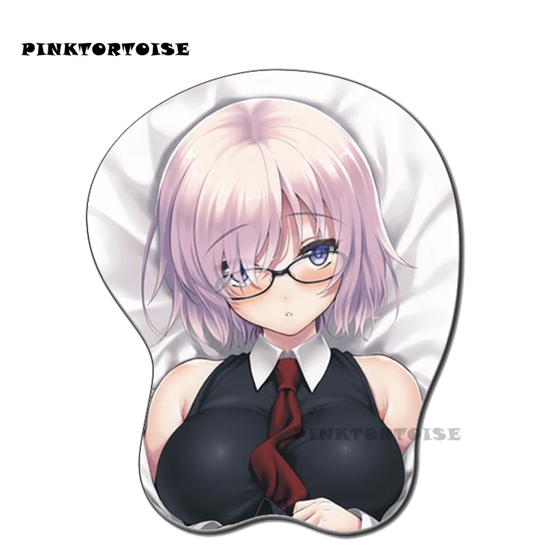 PINKTORTOISE Anime Xay Kyrielight Silicon 3D Ngực Miếng Lót Chuột Ergonomic Miếng Lót Chuột Chơi Game MousePad Thảm Chơi