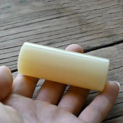 1Piece Yak Bone Bead Cream Yellow DIY Knife handle For Dagger making Handmade Carved Tubular Beads Length 70mm