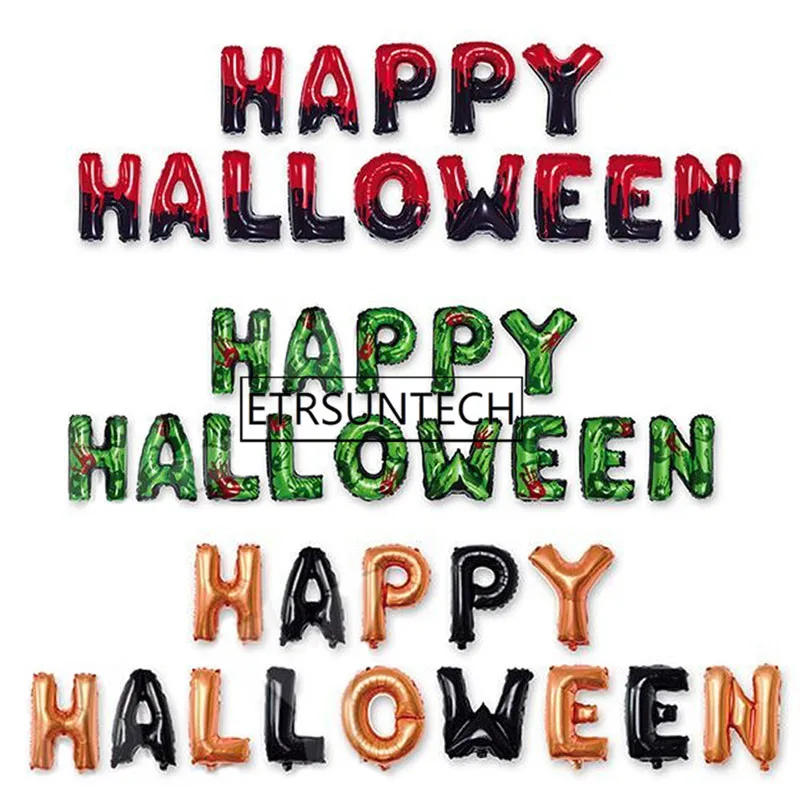 50sets Letter HAPPY HALLOWEEN Balloons Halloween Party Decorations Kids Party Supplies Toys Helium Globos