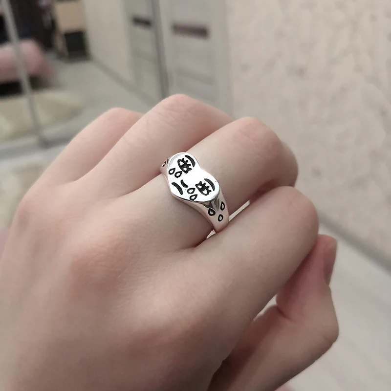 Creative Cry Face Rings for Women New Trendy Fashion Female Resizable Ring Jewelry Ladies Bar Night Club Jewelry Gifts