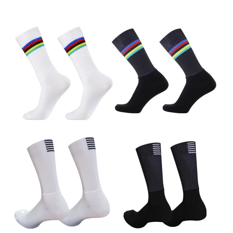 Calcetines de Ciclismo Aero para hombre, medias deportivas de silicona antideslizantes para bicicleta de carretera, equipo profesional, novedad