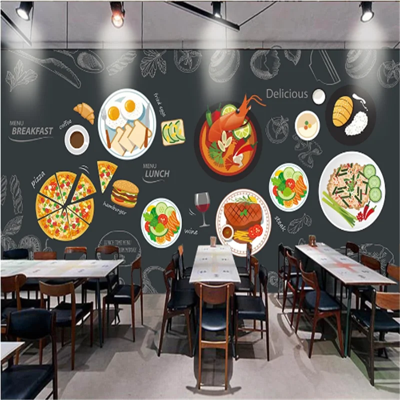 

Custom Burgers Western Fast Food Chicken Restaurant Background Wall Mural Wallpaper 3D Snack Bar Hamburger pizza Wall Paper 3D