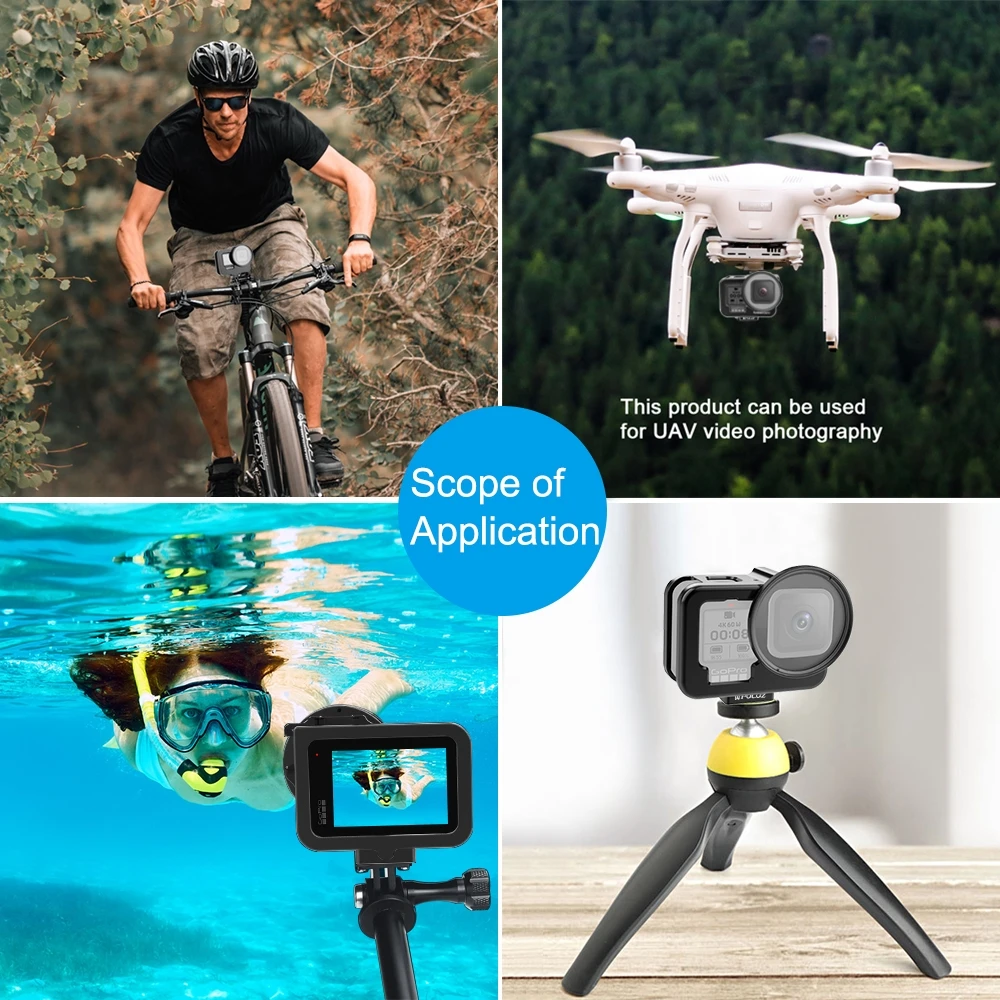 PULUZ Case For GoPro HERO13 Black /12 Black CNC Aluminum Alloy Protective Cage Housing Shell Cover &Insurance Frame&52mm UV Lens