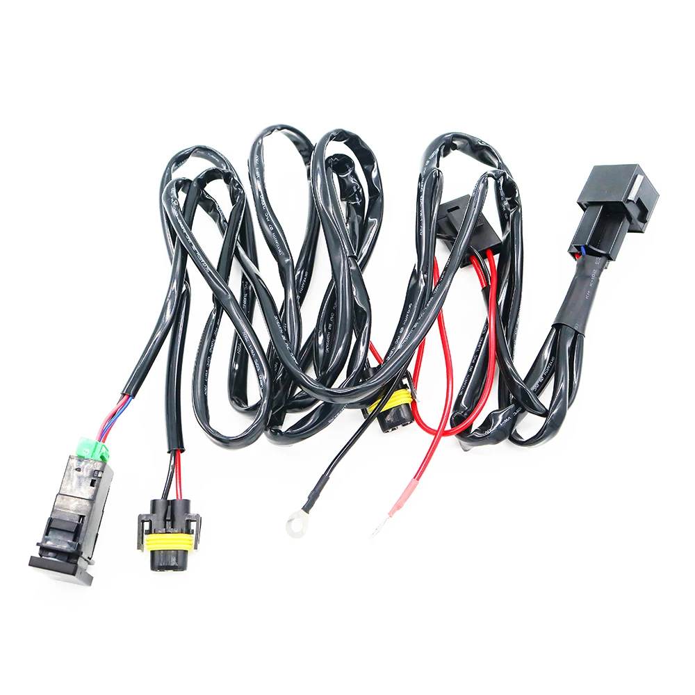 Universal H11 Car LED Switch Wiring Relay Fog Light On/Off Switch Wiring Harness Fuse Relay Kit for Toyota Mitsubishi Suzuki