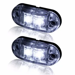 2Pcs White LED Side Marker Lights Clearance Car Trailer Caravan 12V Waterproof Auto Car External Lights Trailer Truck Lamps