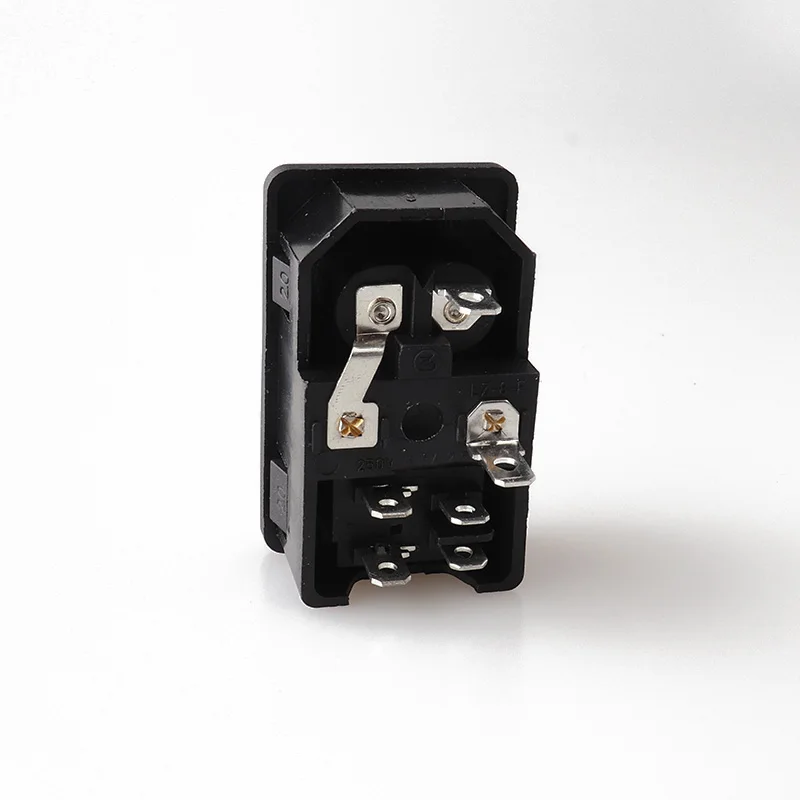 LZ-8-F3 C8 Power Socket with Black Switch Fuse Snap-in Type Power Socket Switch 4pin Rocker Switch