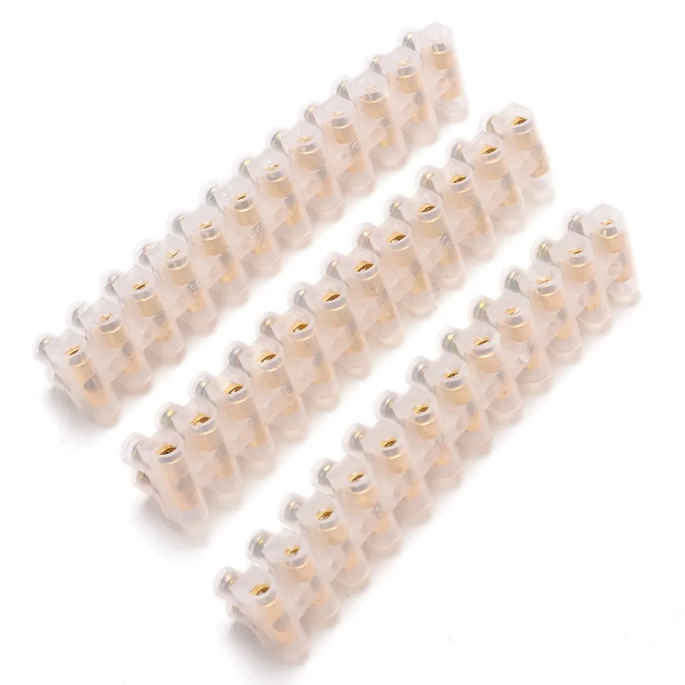 3pcs New 12 Way 3A Copper Connector Strip  Terminal Barrier Screw Block Connection Strips for Electrical Wiring 88*14*11mm